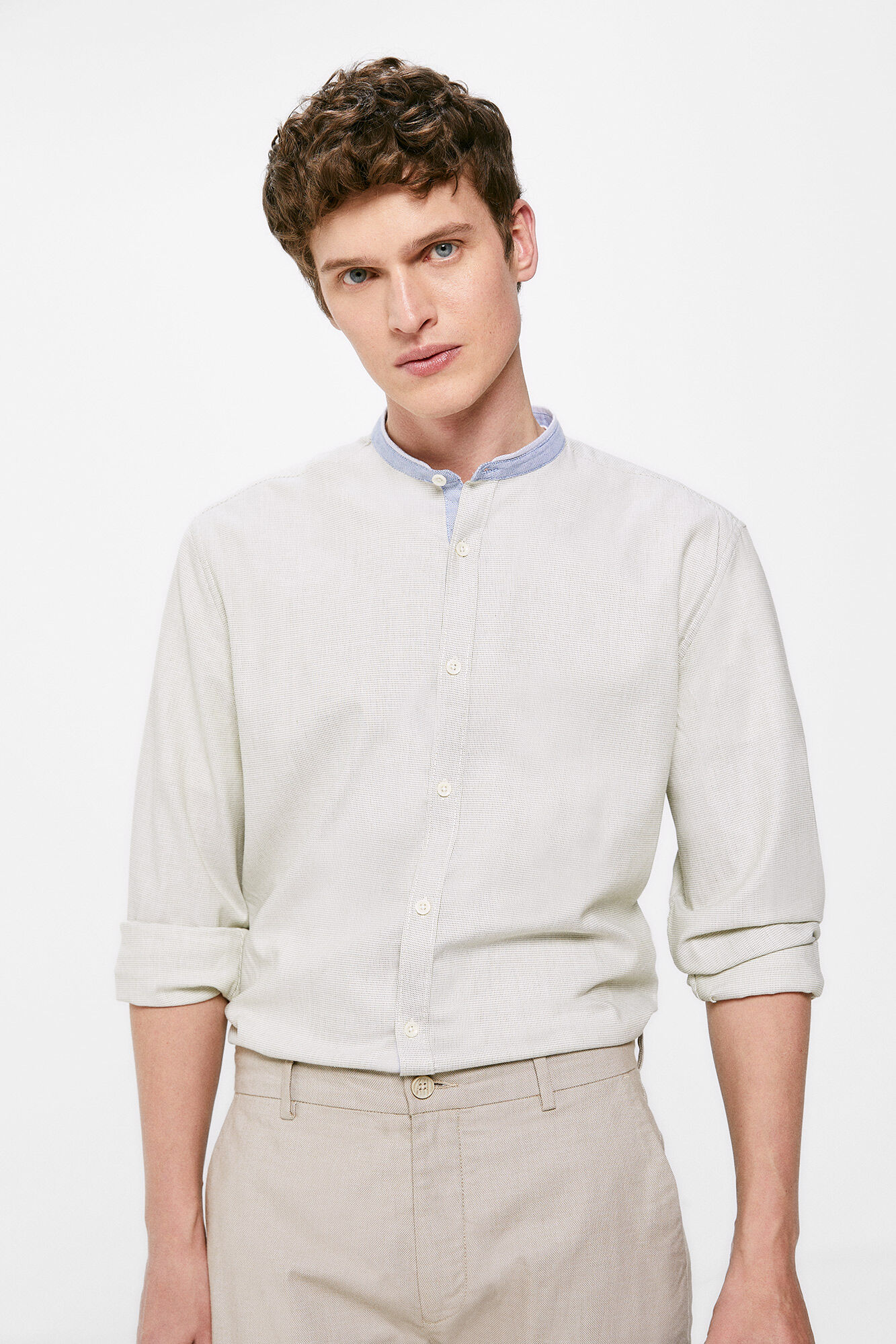Camisa estilo Mao - cáqui escuro