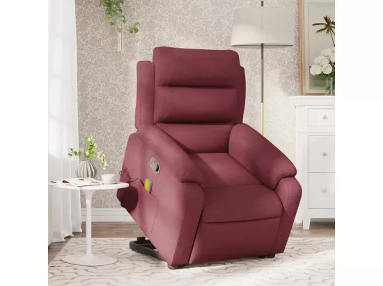 Fauteuil inclinable massant Rouge bordeaux Tissu