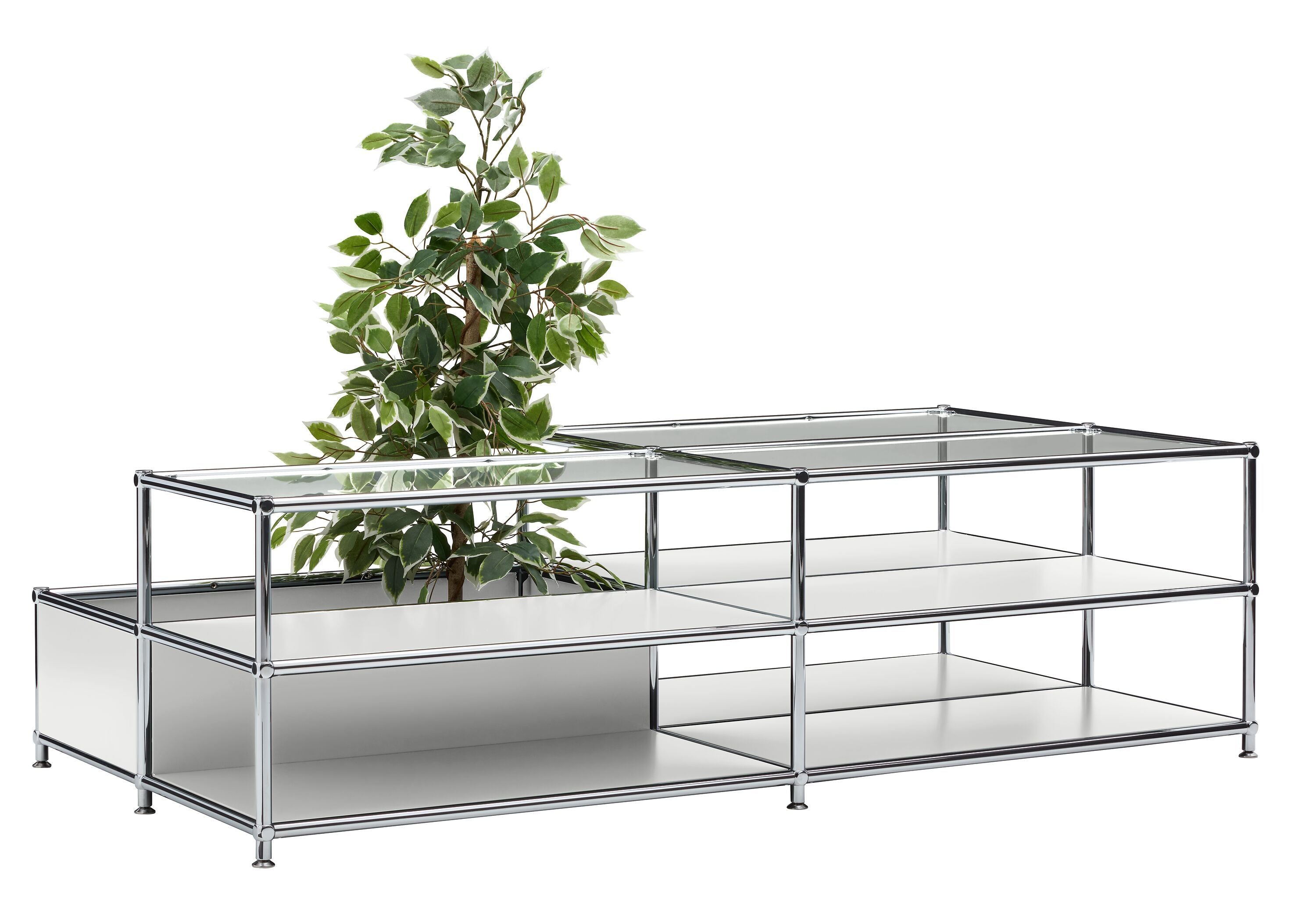 FLEXCUBE Salontisch - Hellgrau / B: 152.5 cm x T: 77.5 cm x H: 43.5 cm