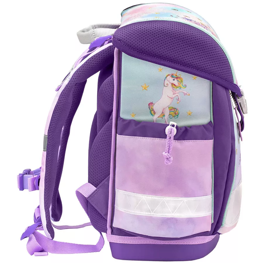 Belmil Schulranzen Classy Schulranzen Set 5-teilig mit Brustgurt Rainbow Unicorn Magic