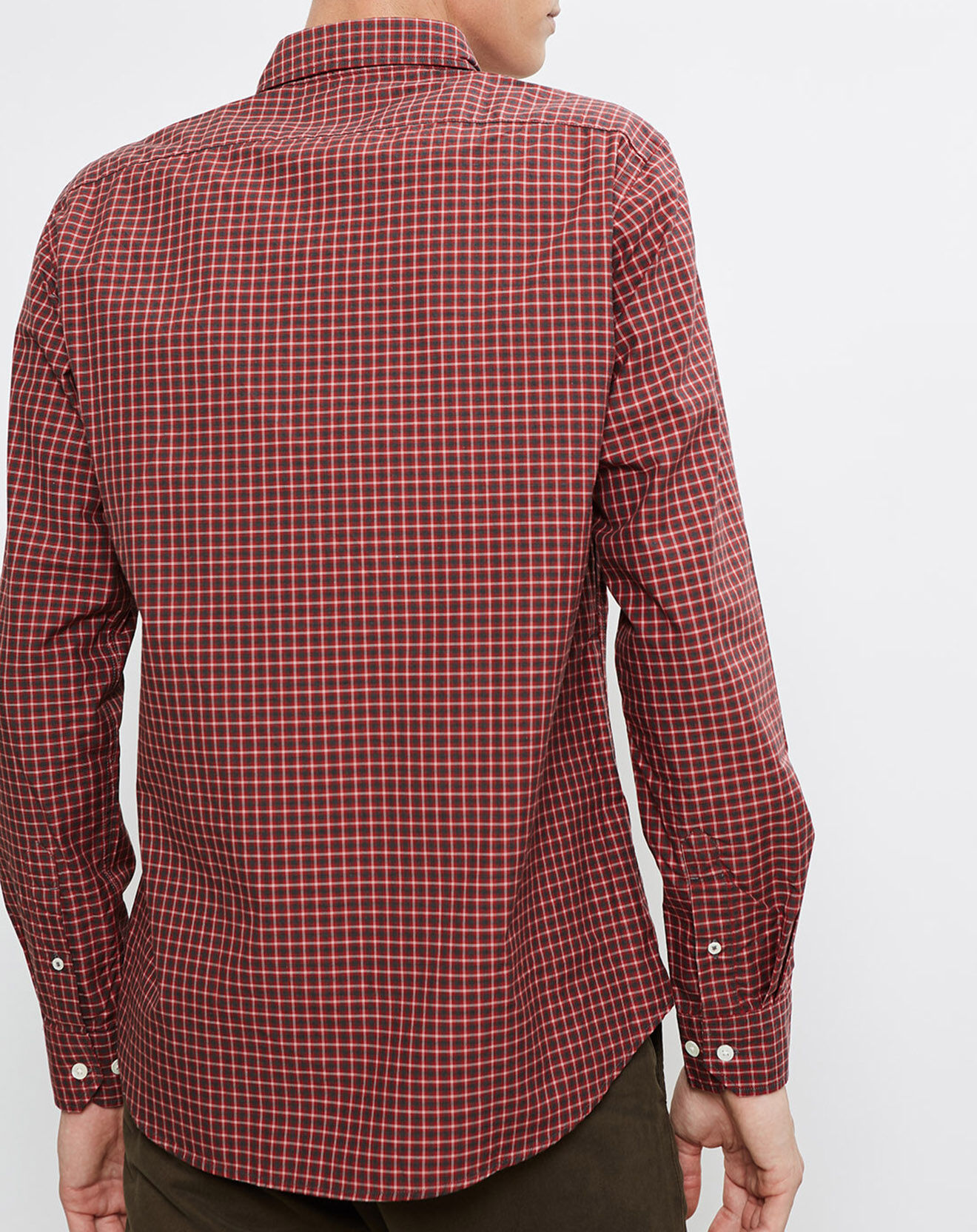 Hartford Chemise Slim Sammy quadrillée rouge