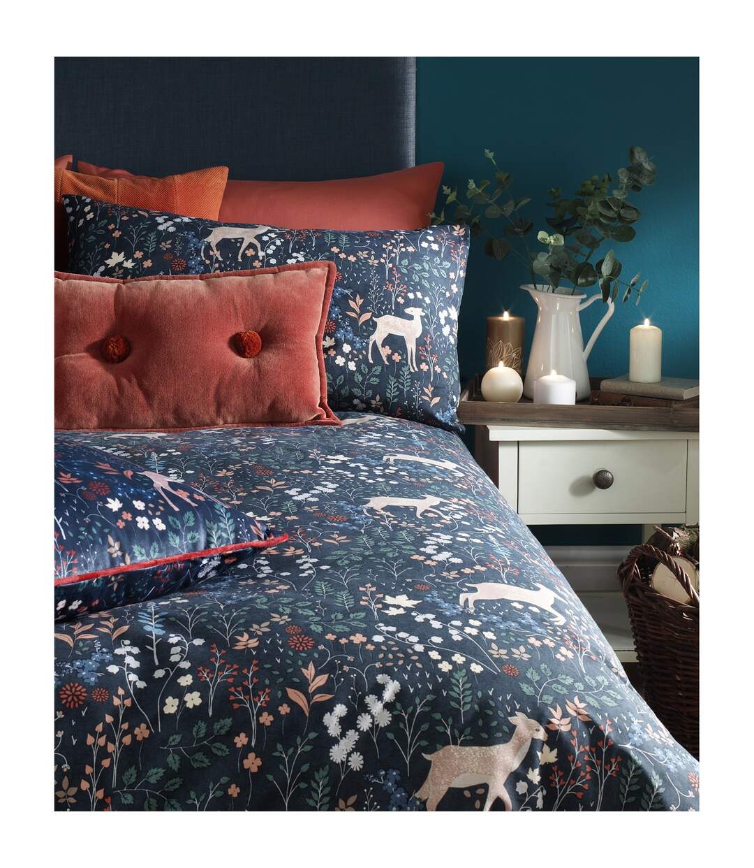 Furn - Parure de lit RICHMOND (Bleu nuit) - UTRV1584