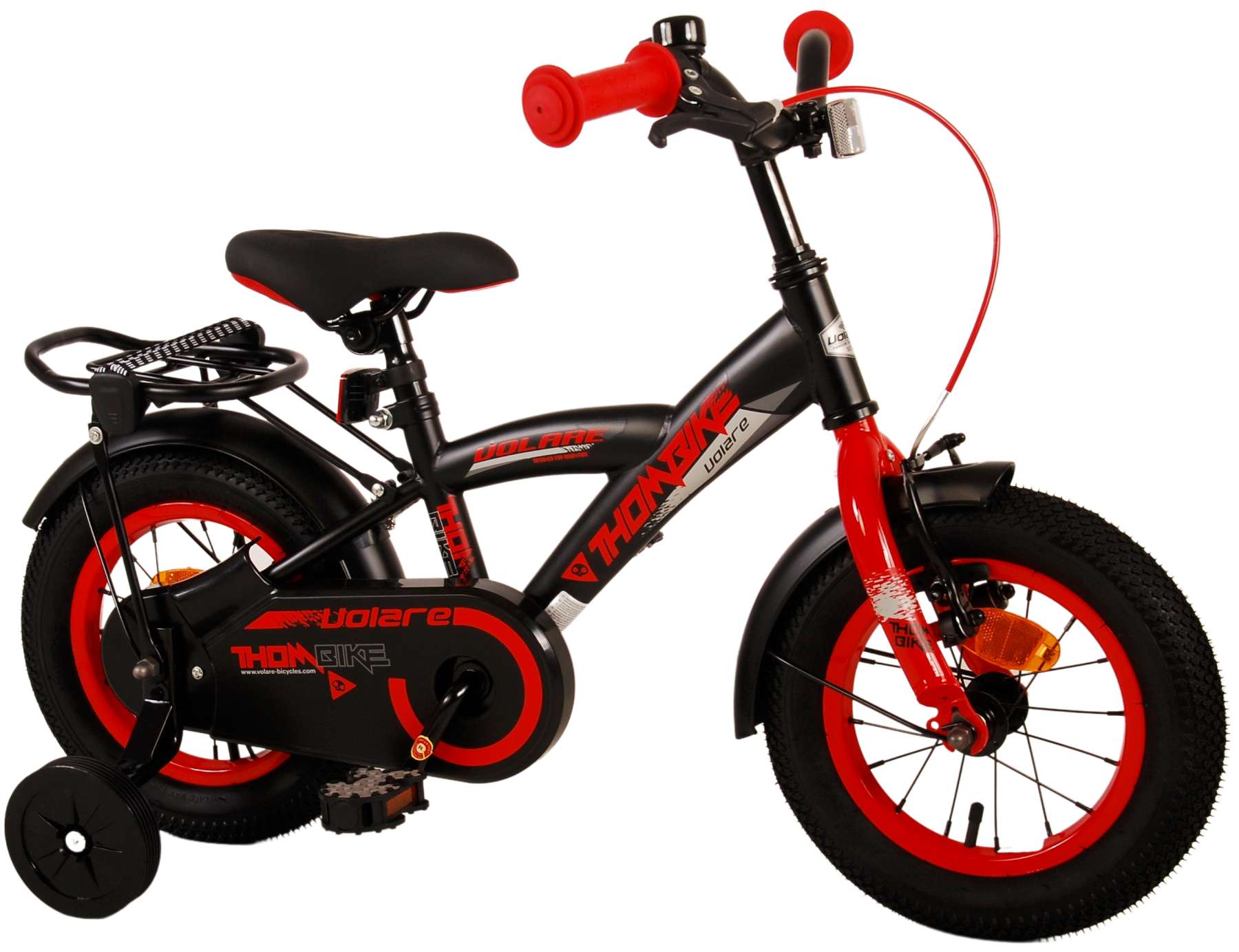 TPFSports Thombike Kinderfahrrad - Jungen - 12 Zoll - Rücktritt + Handbremse - Schwarz/Gelb