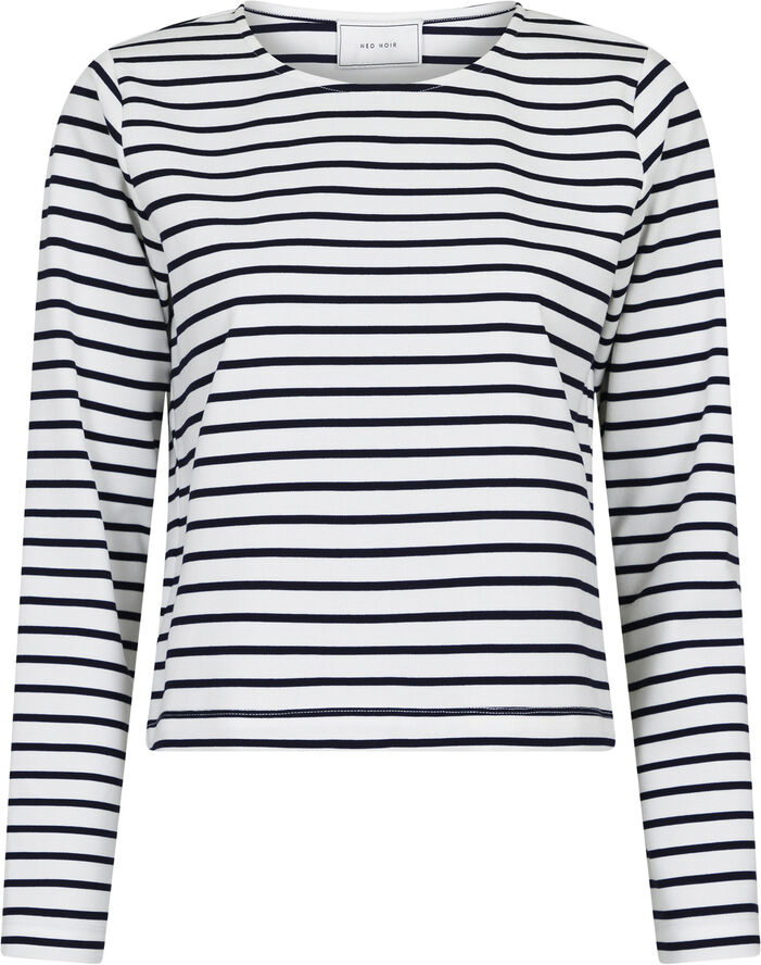 Neo Noir Claudio Stripe Blouse Navy