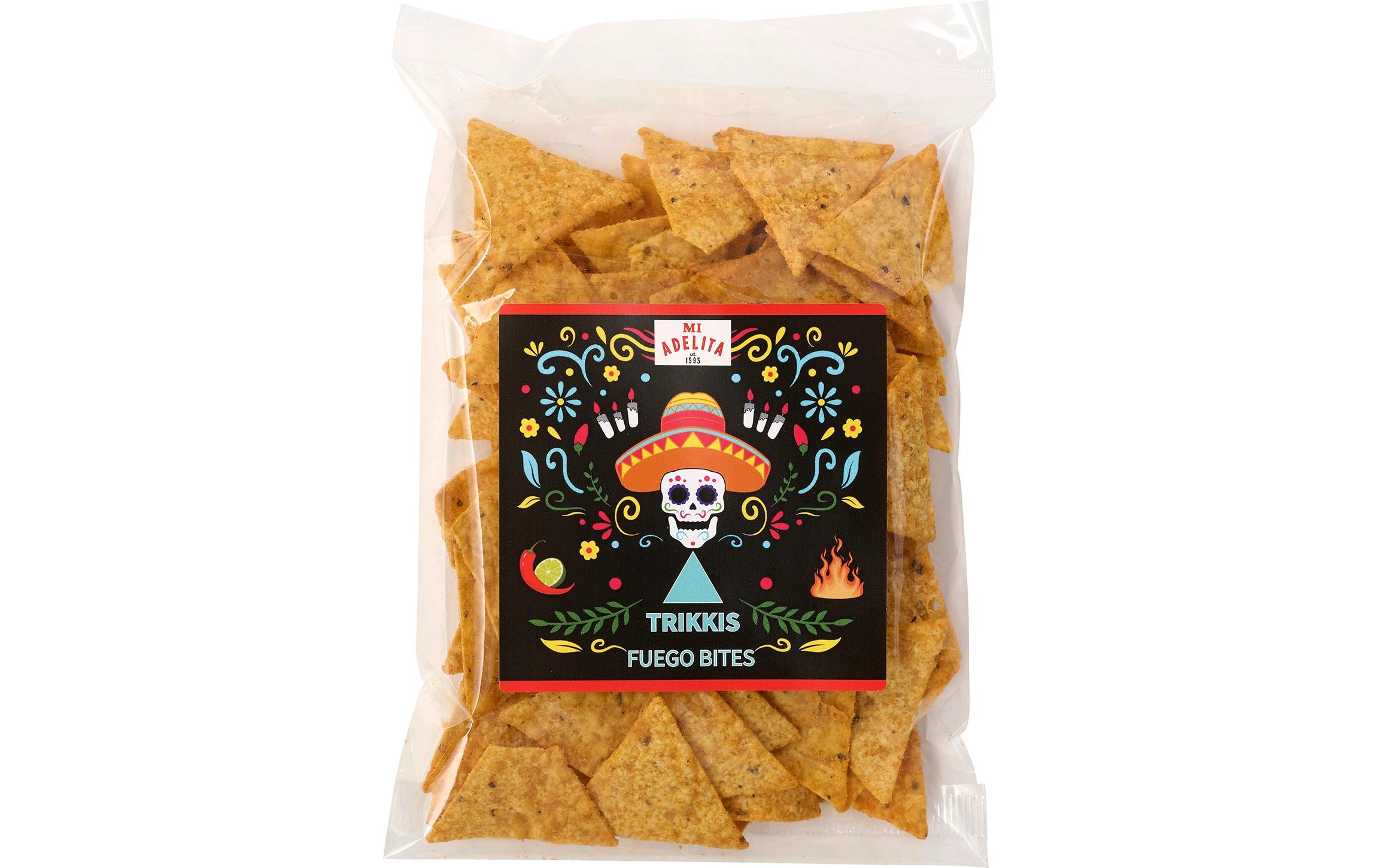 Bio Tortilla Chips «Trikkis» Fuego Bites 90 gNatürlicher Crunch mit feurigem Temperament