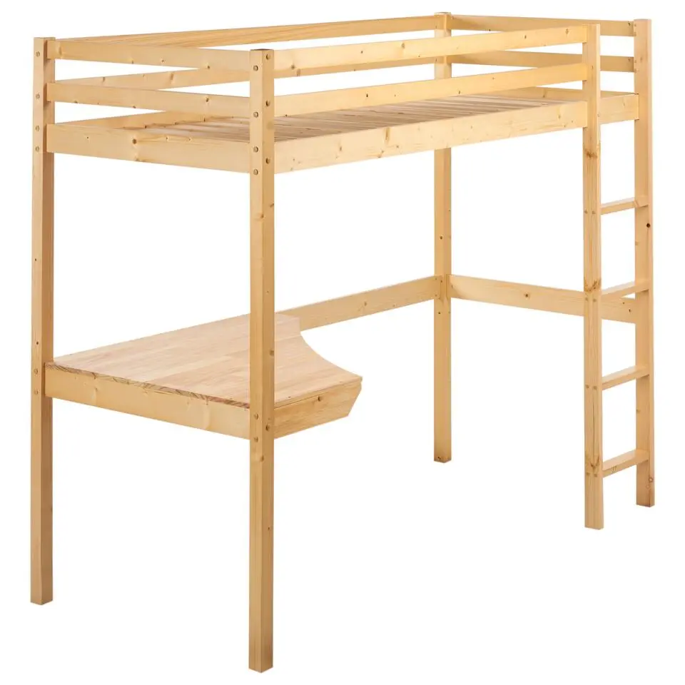 LOURY - Kinderbed - Lichtbruin - 90 x 200 cm - Dennenhout