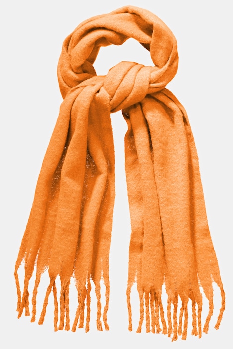 Schal, weiche Wolloptik, lange Fransen