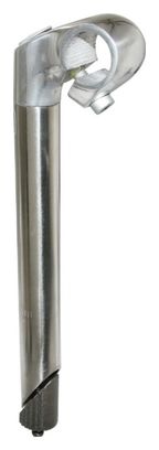 POTENCE ROUTE-VTT A PLONGEUR 25.4 ARGENT L 40mm POUR CINTRE 25.4mm (LONGUEUR PLONGEUR 230mm)