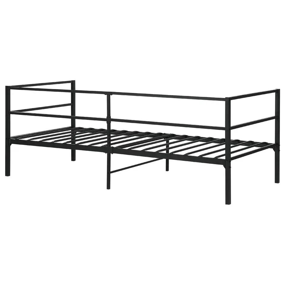 BATTUT - Eenpersoonsbed - Zwart - 90 x 200 cm - Metaal