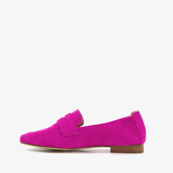 Hush Puppies suede dames instappers fuchsia