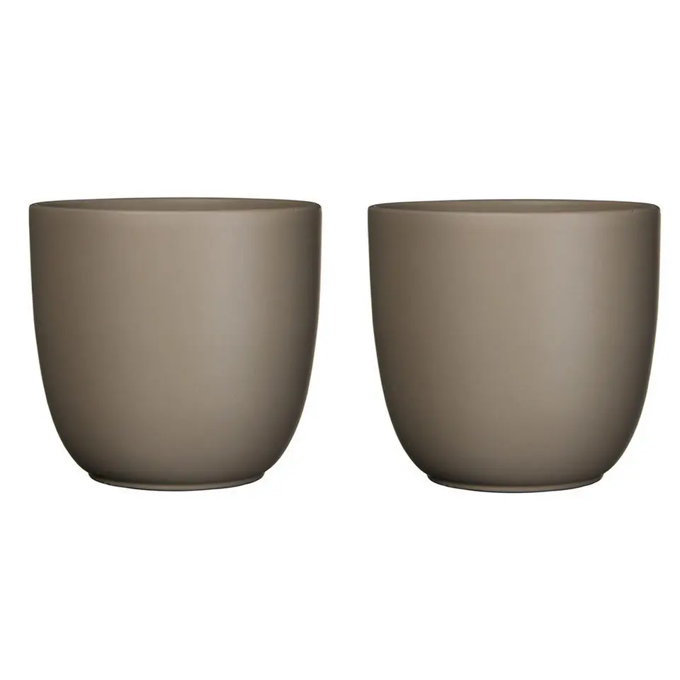 Mica Decorations Bloempot - taupe - keramiek - D12 x H11 cm