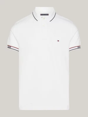 Polo de corte regular com fita contrastante