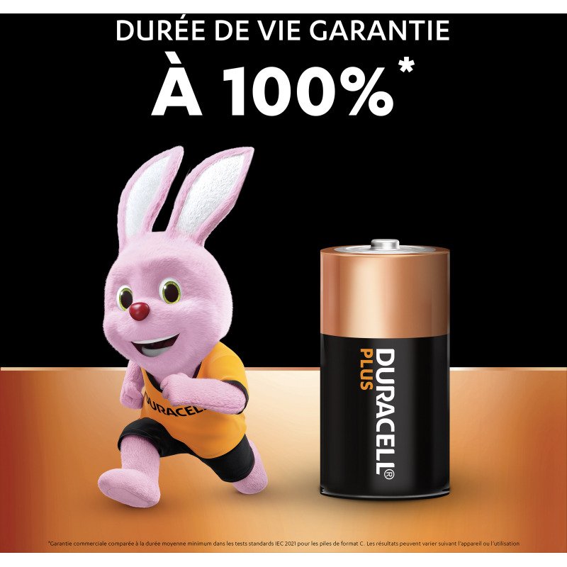 Duracell Plus - Pack de 4 piles Alcalines C/LR14 - 1,5V