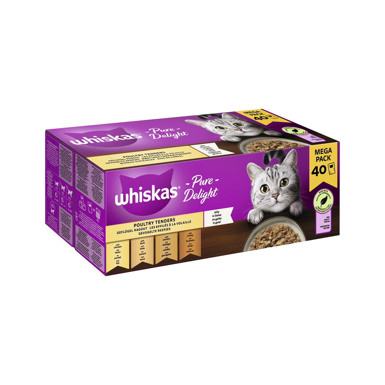 Whiskas Pure Delight Mega Pack Geflügel Ragout in Gelee 40 x 85g