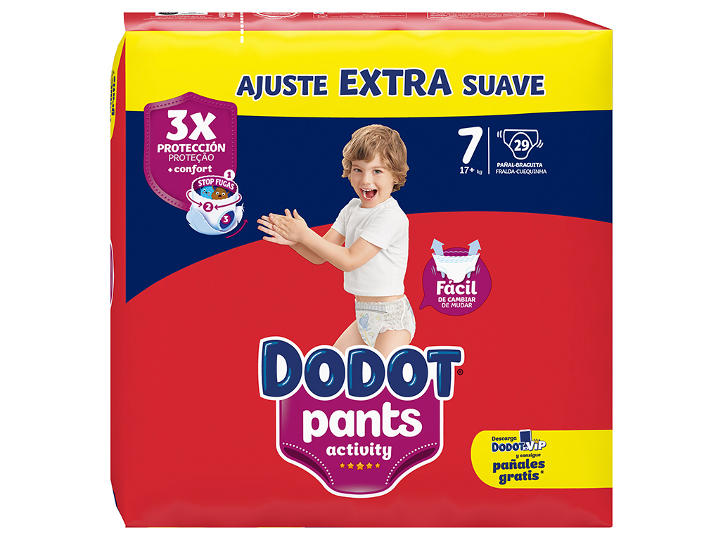 FRALDAS CUECA DODOT ACTIVITY EXTRA T7 17 KG 29UN