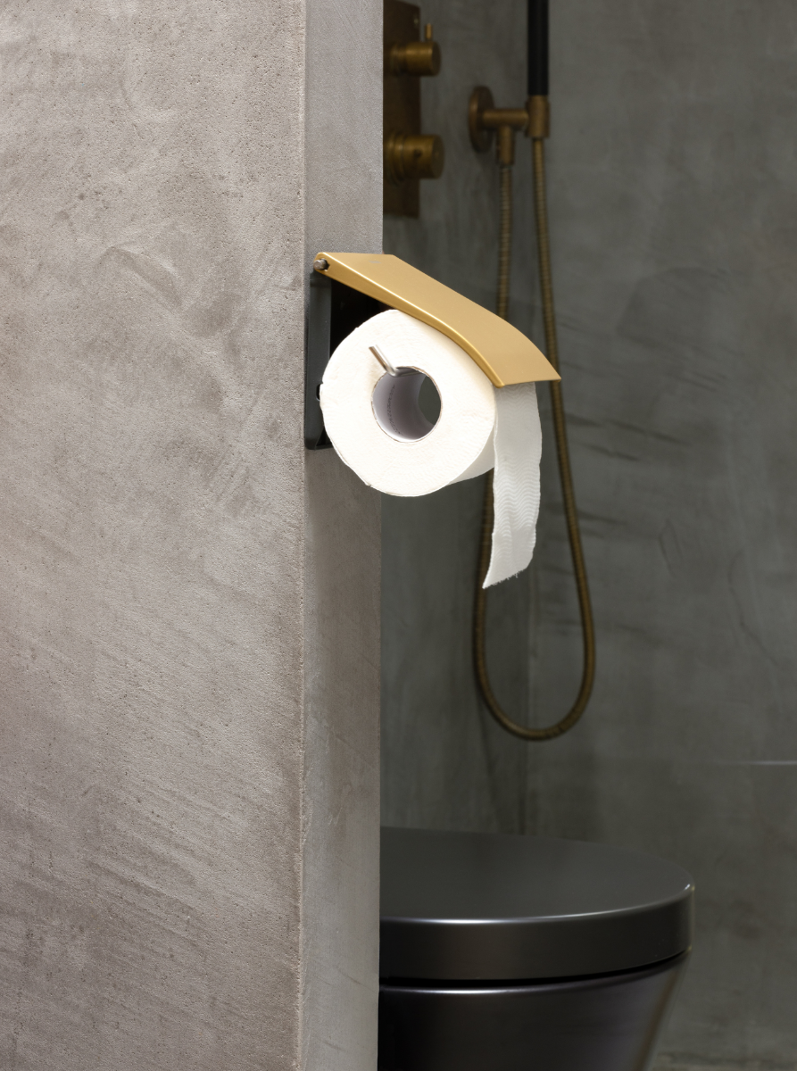 ReNew Toiletrolhouder met klep - Warm Gold