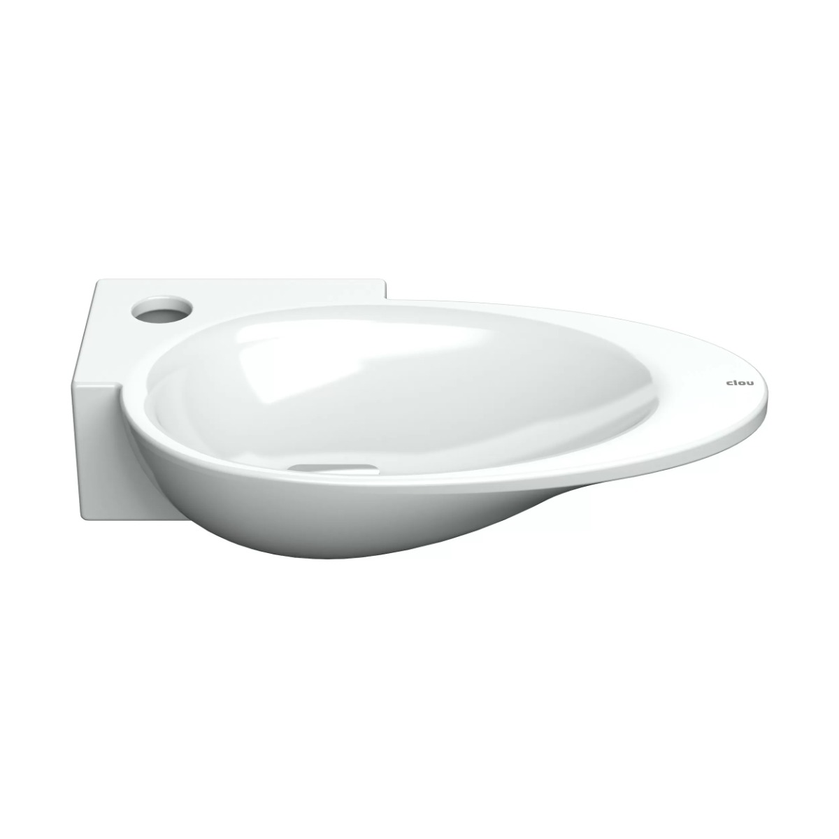 Clou First keramische hoekfontein 39cm met kraangat links wit glans