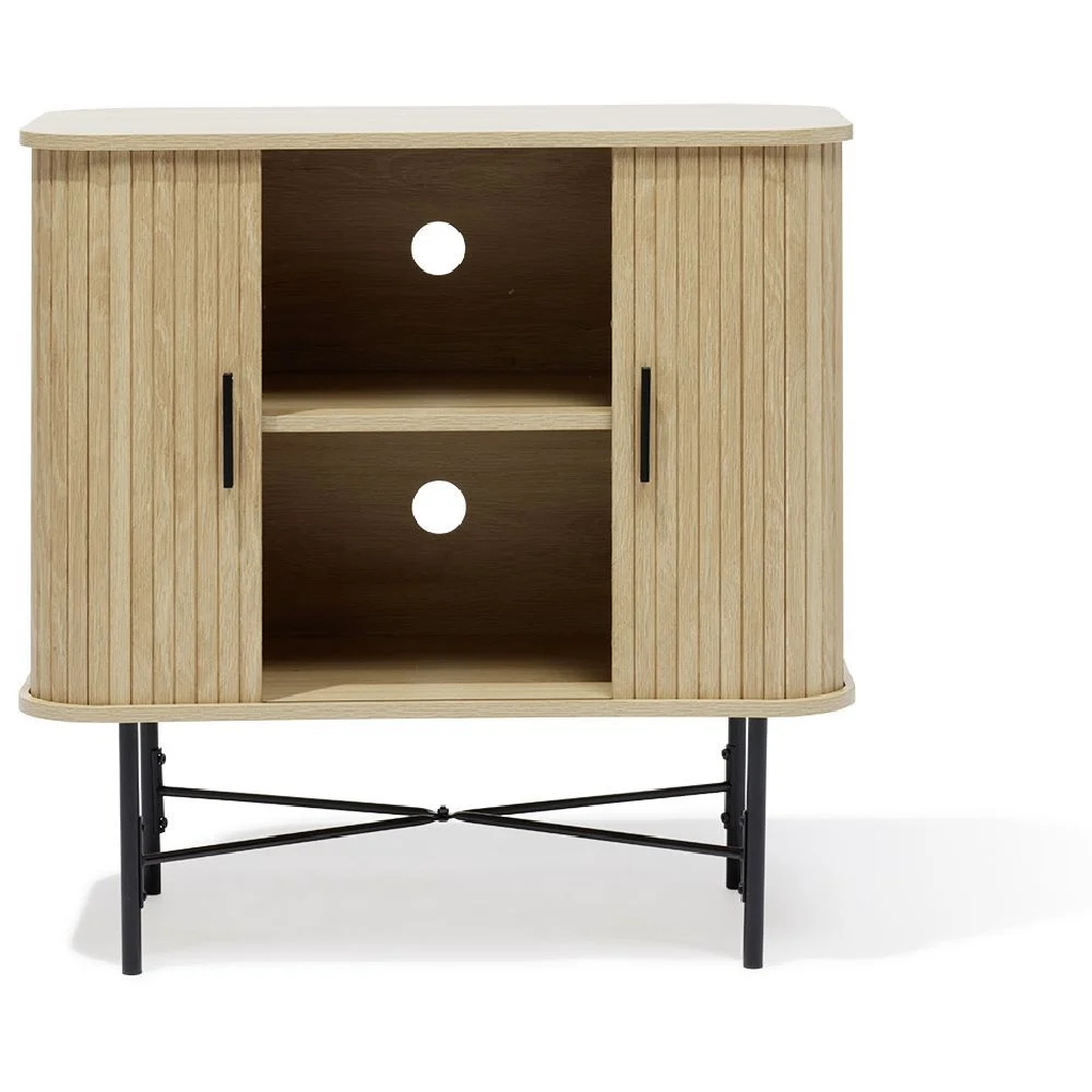 Buffet Grège bois naturel et noir - L80xP39,5xH79 cm