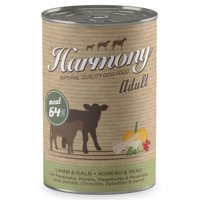 Harmony Dog Natural Lamm & Kalb mit Pastinake, Kürbis, Hagebutten & Petersilie