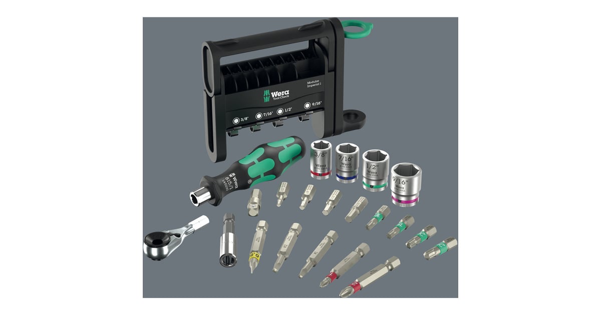 WeraTool-Check Modular Set Imperial 1, 50‑delig bitset  (Zwart/groen)