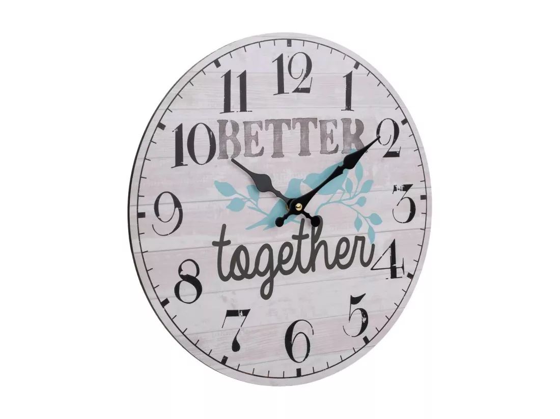 Horloge murale en bois blanc d34x2h