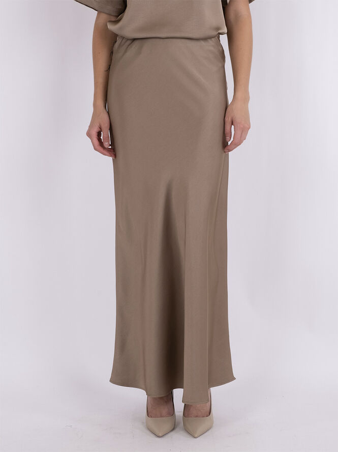 Neo Noir Vicky Heavy Sateen Skirt Dark taupe