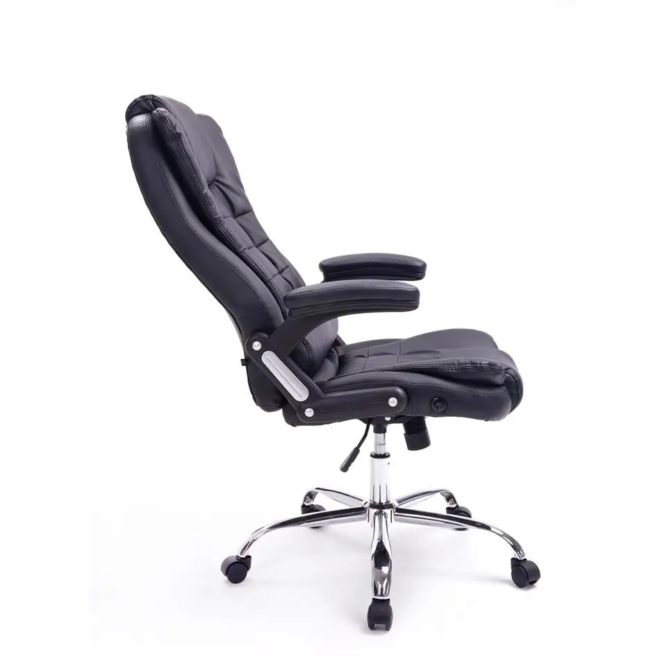CLP Bureaustoel Thor chroom Frame - Kunstleer - zwart