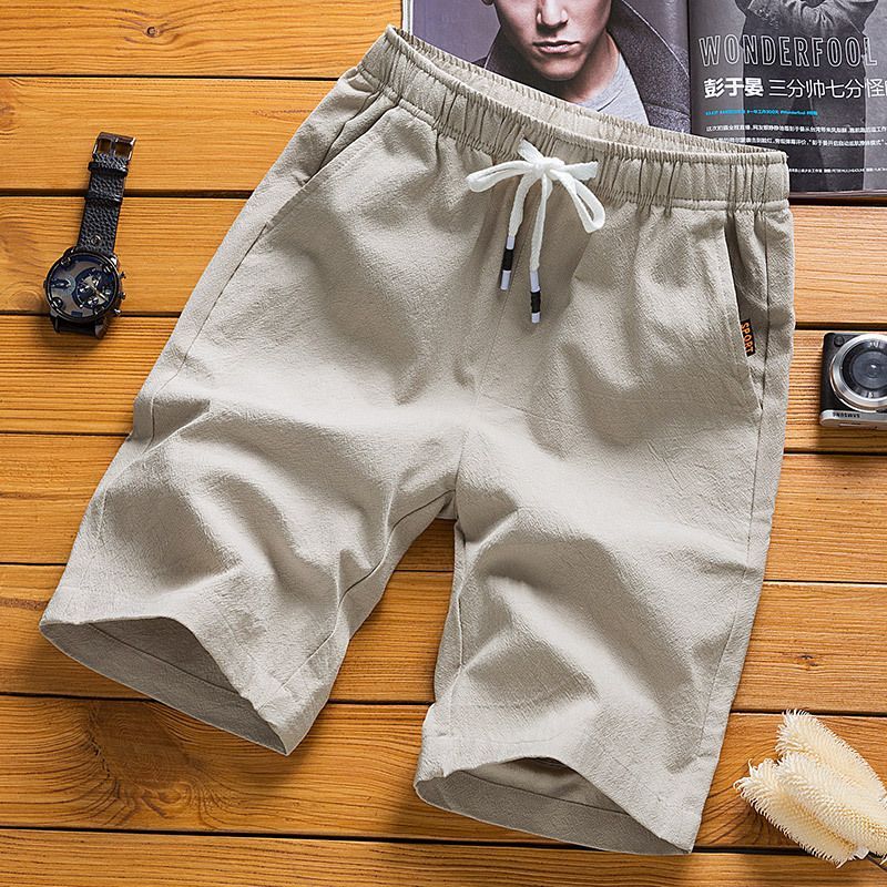 Ninine - Effen shorts met trekkoordtaille en rechte pijpen