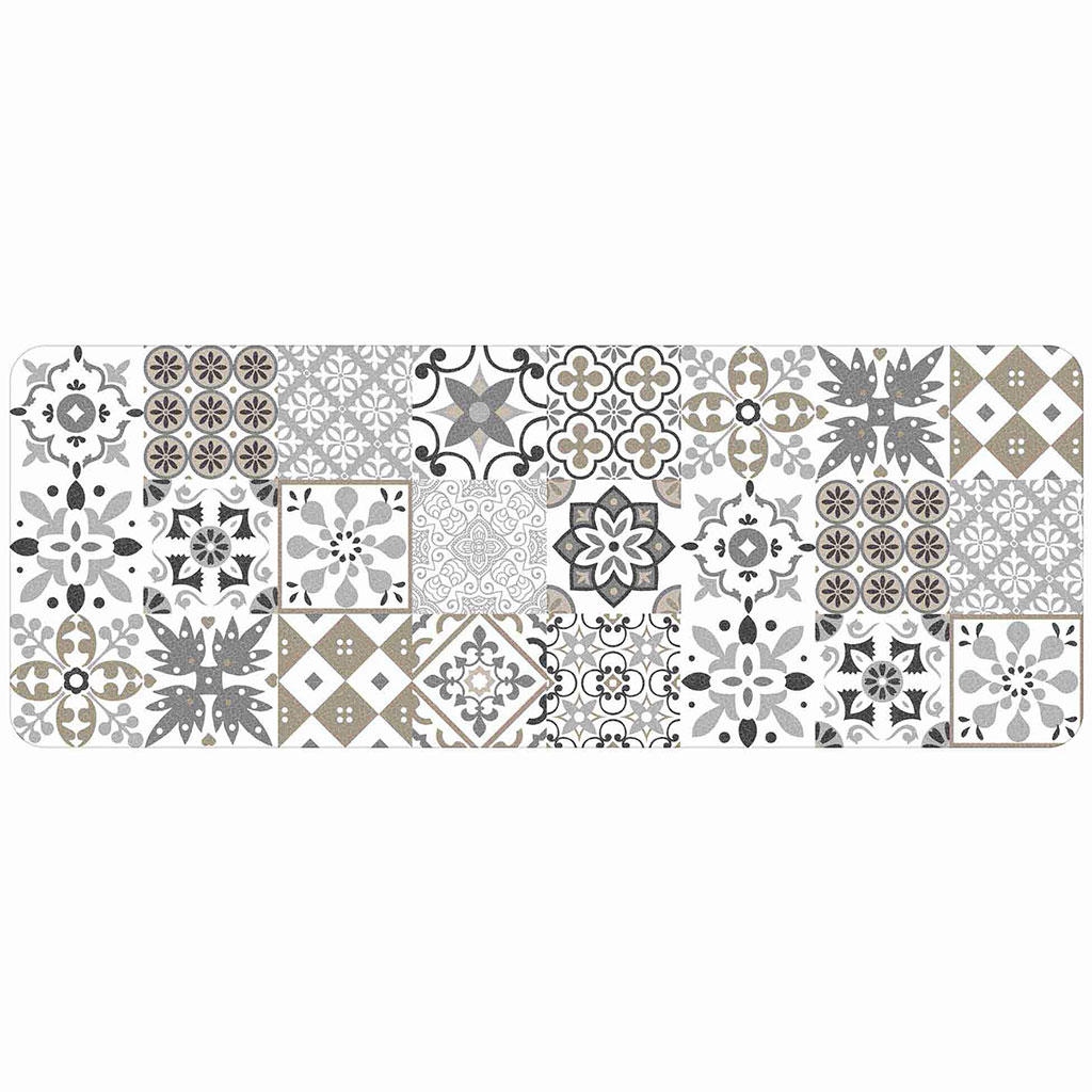 Tapis déco rectangulaire carreaux de ciment 45x120cm