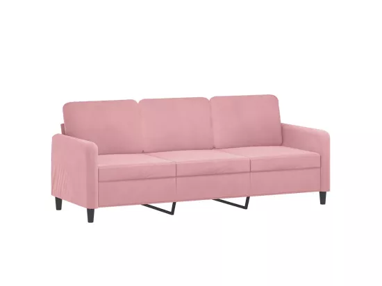 Canapé à 3 places avec repose-pieds Rose 180 cm Velours