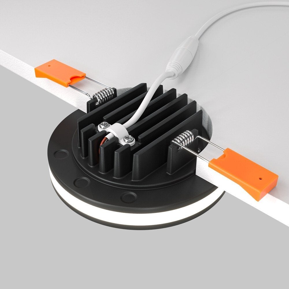 Phantom LED inbouwspot in zwart, 12W, 750lm, rond