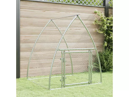 Cage pour poules argenté 100x105x120 cm acier galvanisé