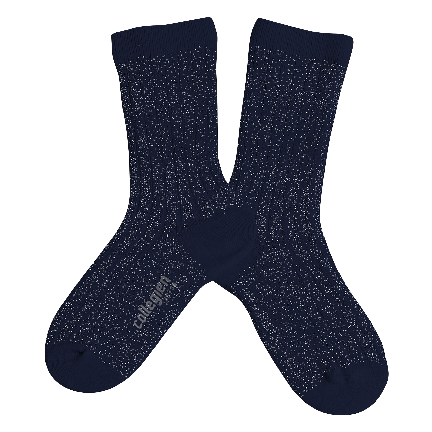 VICTOIRE - Chaussettes côtelées lurex en coton mélangé | Bleu