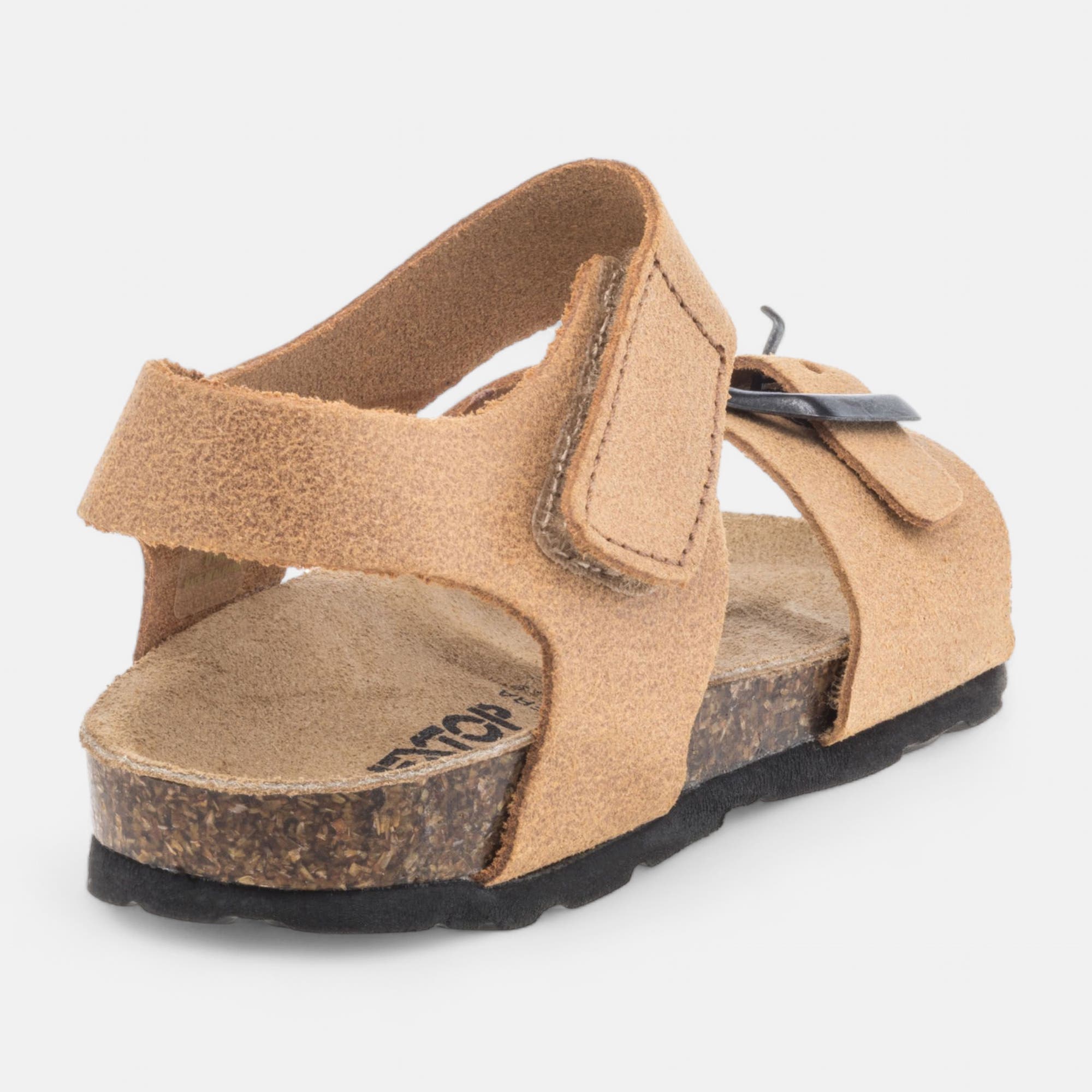 Mules semelle liège Garçon en cuir cognac