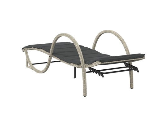 VIDAXL - Bain de soleil Chaises longues lot de 2 avec table gris clair résine tress...