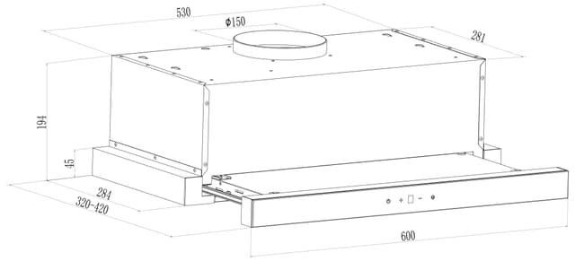 Ecotronic emhætte EPO605W