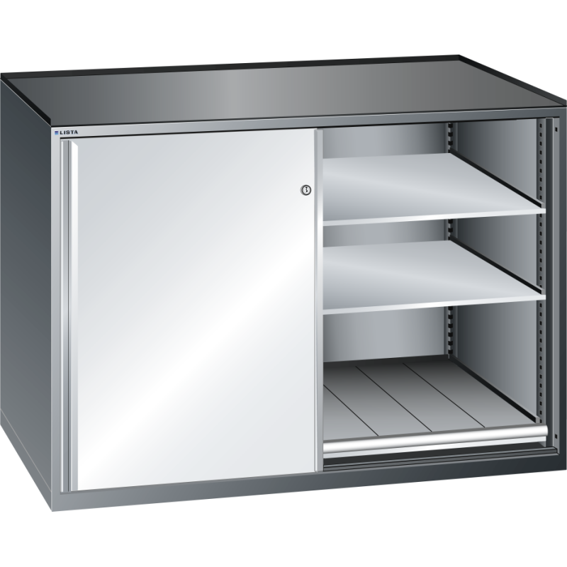 LISTA - Armoire à tiroirs 2x36x36E 2 rayons extensibles + 4 rayons amovibles - charge 200 Kg