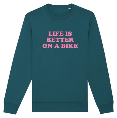 Sweat Unisexe Çois 'Life is Better on a Bike' Vert