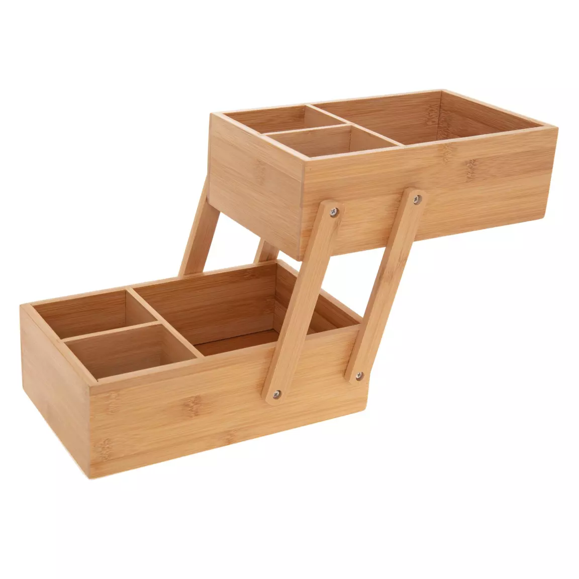 Organisateur de maquillage 2 niveaux Bambou