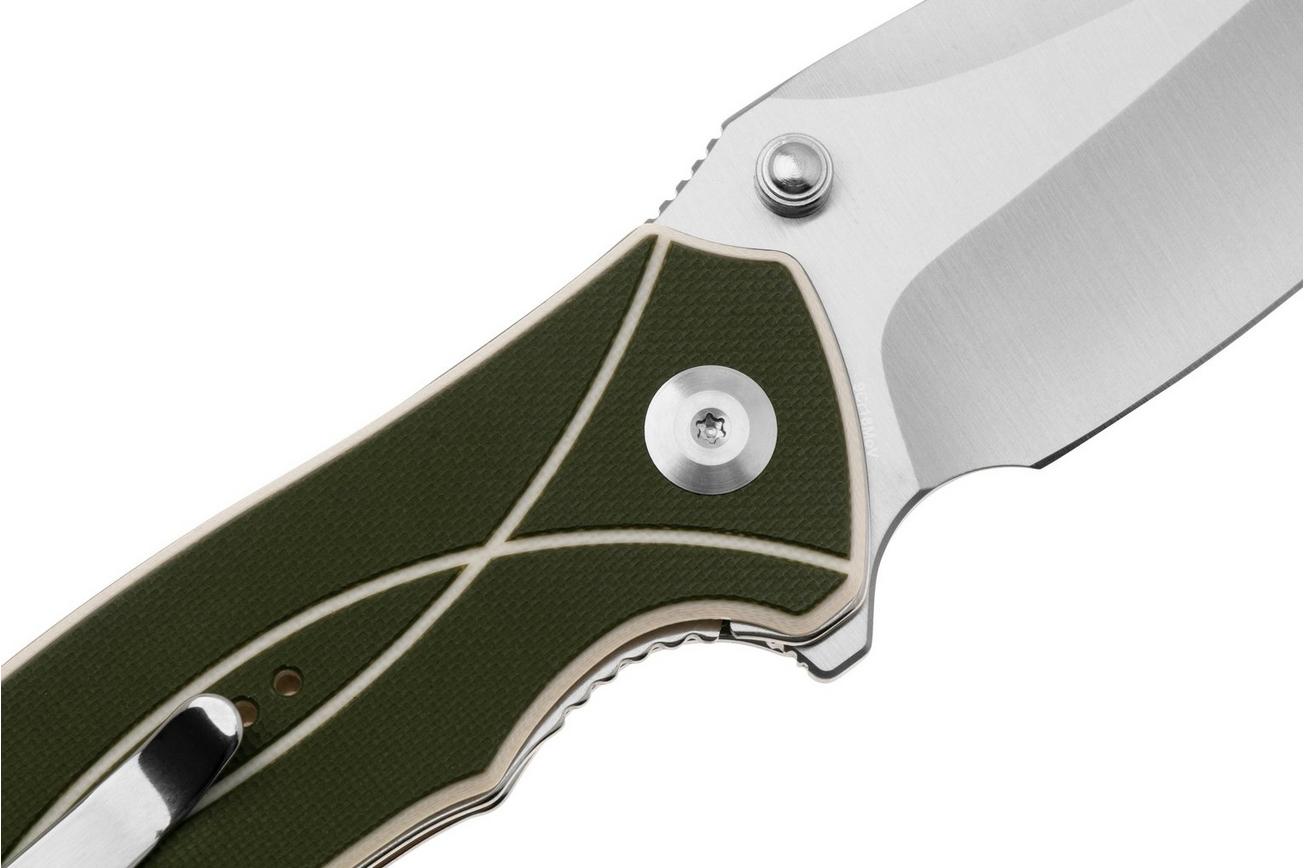 Sencut Hyrax S23097-2 Satin 9Cr18MoV, Green Ivory Line G10 zakmes