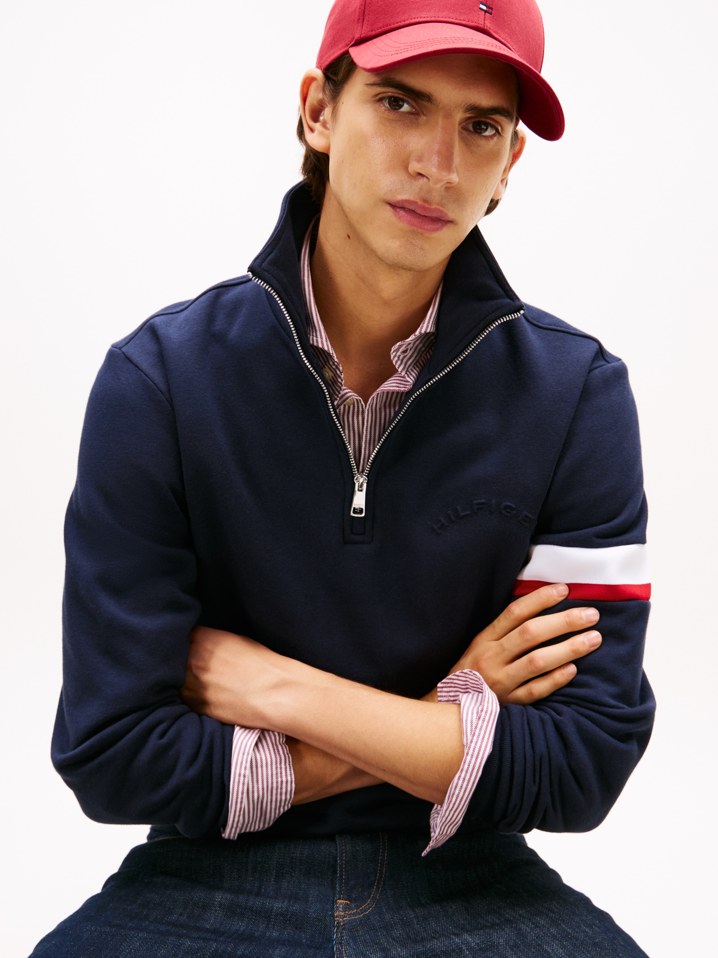 Tommy Hilfiger Sweatshirt »RWB INSERT ZIP«, Regular fit