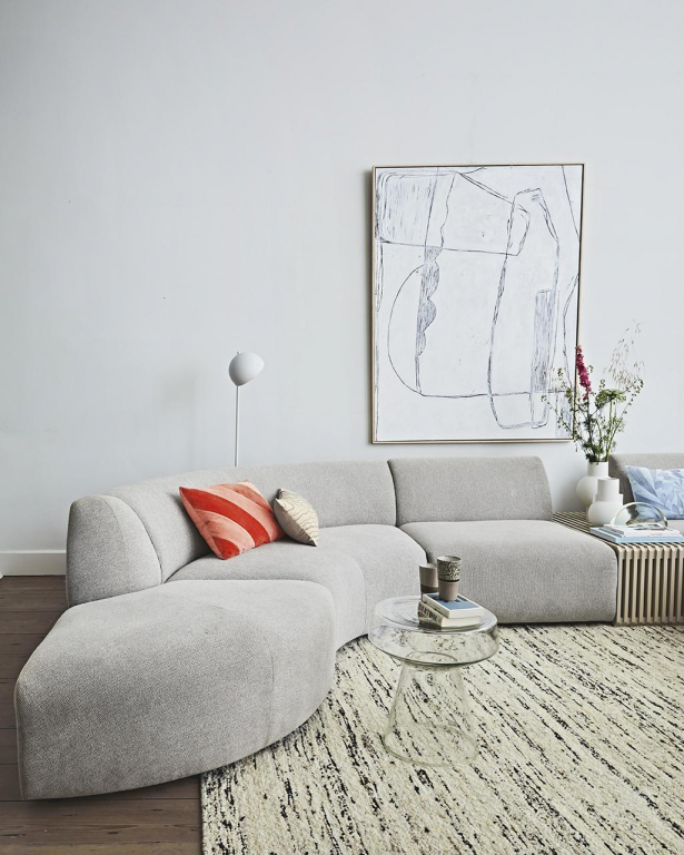 HKliving Jax hocker small light grey