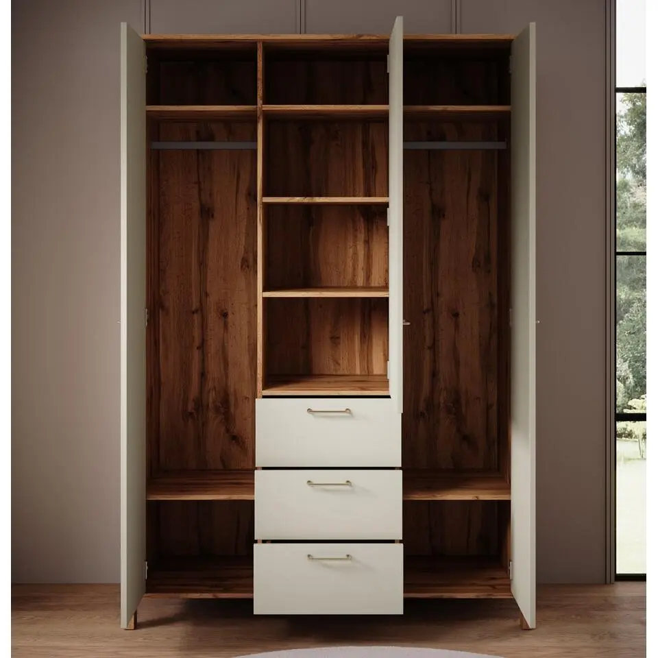 Meubella - Kledingkast Isaac - Beige - 138 cm