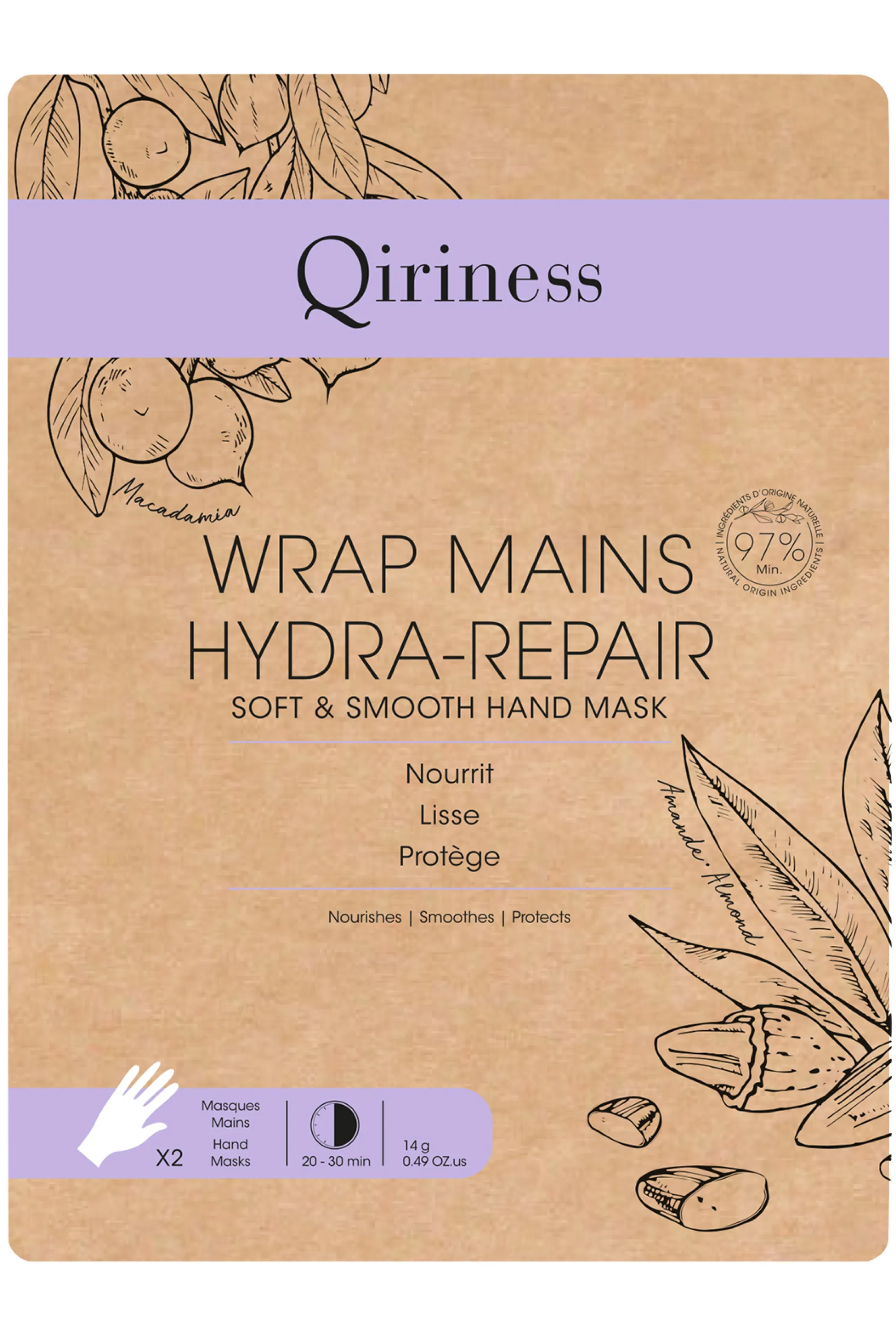 Qiriness Masque wrap mains Hydra-Repair-14 g