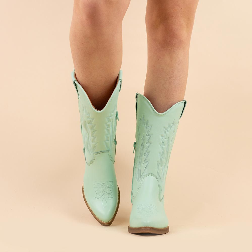 La Pintura cowboyboots Varsy mint met rits