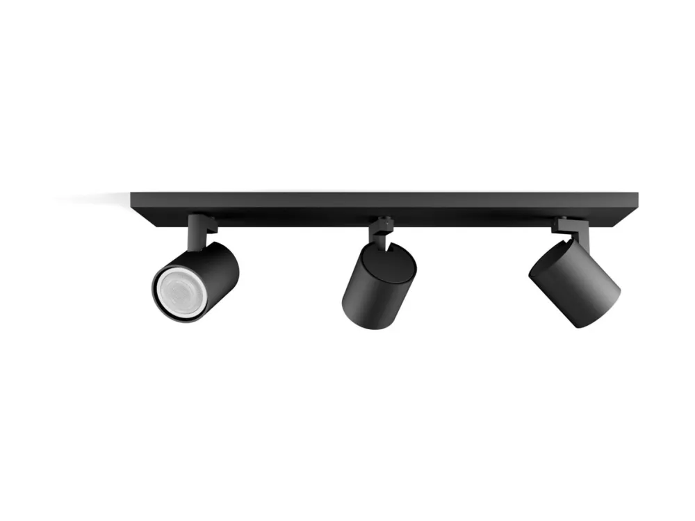 Philips Hue White ambiance Runner - Spotlys - LED-spot lyspære x 3 - GU10 - total: 15 W (tilsvarende 150 W) - varmt til køligt hvidt lys - 2200-6500 K - tredobbelt - sort