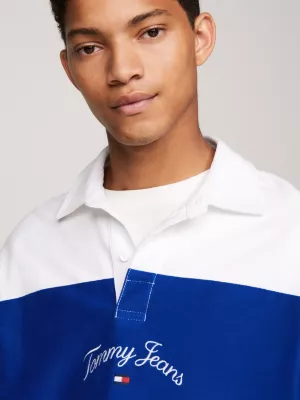 Camisa de rugby listrada de manga curta oversized