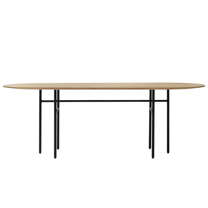 Audo - Snaregade Esstisch oval, 210 x 95 cm, schwarz / Eichenfurnier dunkel gebeizt