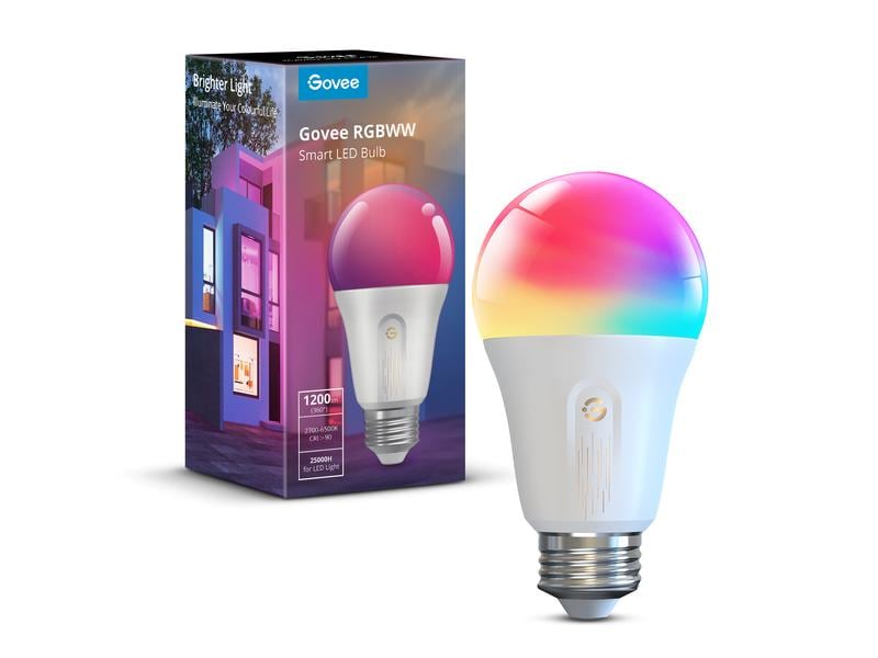 Govee Leuchtmittel Smart E27, 2700-6500K, RGBWW Smart WiFi Leuchtmittel RGBWW