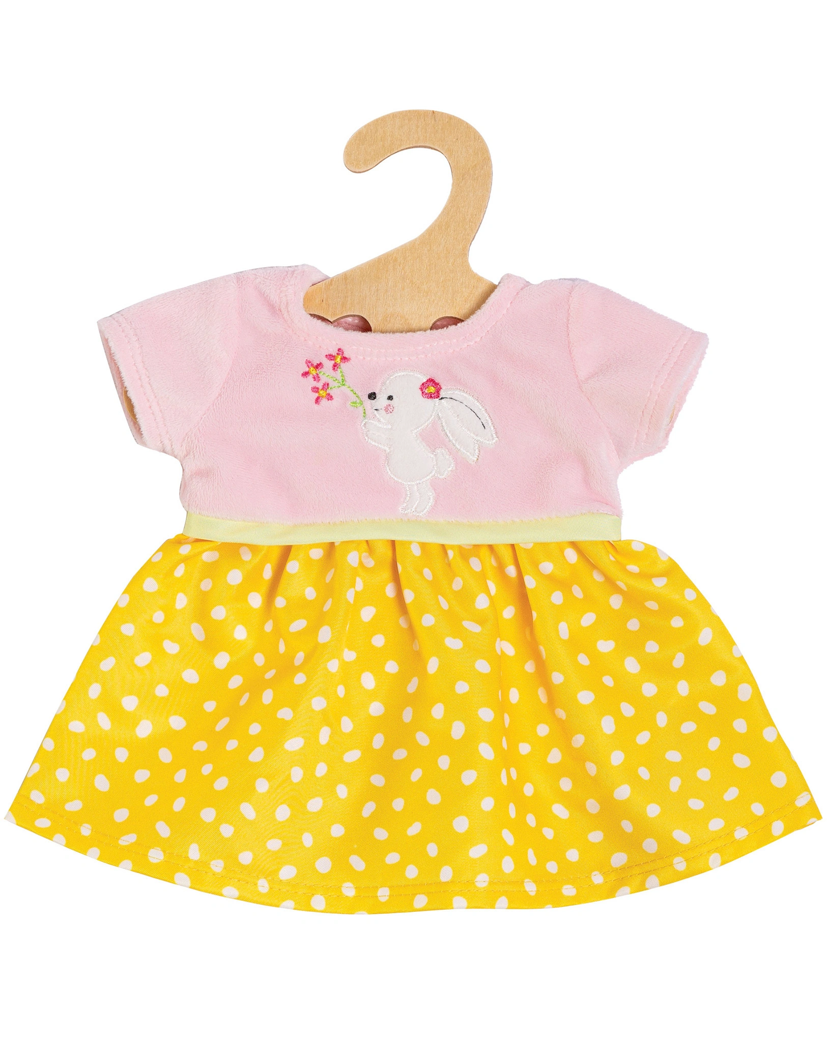 Puppen-Kleid BUNNY LOU (28-35cm) in gelb/rosa